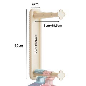 Double Layer Wall Mounted Telescopic Clothes Hanger Storage Rack Retractable Drill Free Clothing Organizer For Balcony - Product Image 2