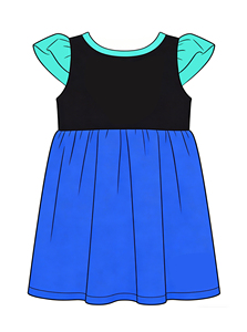 GSD3710 rts Vestido de manga corta azul cielo para niña, ropa al por mayor - Product Image 2
