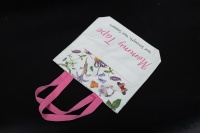 Bolsa de Compras Reutilizable de Lona con Diseño Floral y Opción de Tinte Personalizado para Tiendas Boutique y Marcas Sostenibles