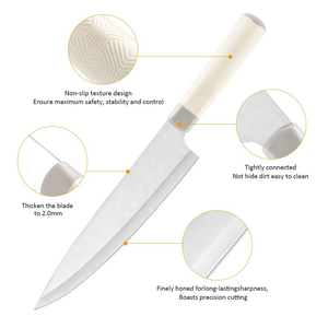 Ensemble <span class=keywords><strong>de</strong></span> 8 couteaux <span class=keywords><strong>de</strong></span> <span class=keywords><strong>cuisine</strong></span> blancs avec bloc <span class=keywords><strong>de</strong></span> rangement et ciseaux, couteau <span class=keywords><strong>de</strong></span> chef, couteau à pain, couteau à fruits <span class=keywords><strong>pour</strong></span> la <span class=keywords><strong>cuisine</strong></span> à domicile - Product Image 5