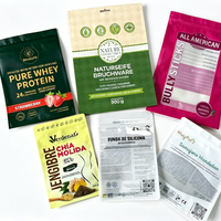 Sacs d'emballage alimentaire biodégradables en gros, résistants à l'humidité, avec fermeture éclair, personnalisés, en papier kraft, avec fenêtre