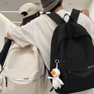 Simple Large Capacity <b>Backpack</b> 18 In Black Unisex Student Travel <b>School</b> Bag With Letter Pattern And Interior Compartment - Product Image 3