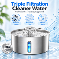 Fontaine à eau pour animaux de compagnie avec certification CE FCC RoHS IPX5, compatible OEM ODM, pour chat et chien, usage domestique, bec verseur en forme de fleur, triple filtration