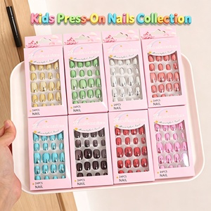 <span class=keywords><strong>Faux</strong></span> ongles pour enfants Qianya, 24 pièces, ABS électroplaqué, couleur <span class=keywords><strong>bonbon</strong></span>, <span class=keywords><strong>faux</strong></span> ongles amovibles pour enfants, vente en gros - Product Image 1