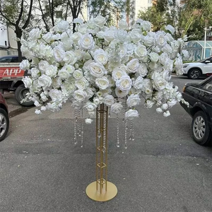Los centros de mesa de flores de mesa redonda 5D de aduanas vienen con soporte de seda Rosa hortensias boda arreglos florales artificiales - Product Image 6