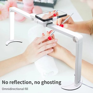 Lampe LED demi-lune pliable à intensité variable (chaud/blanc) pour <span class=keywords><strong>extension</strong></span> d'ongles et de cils, lecture, bureau, tatouage, manucure, avec support de téléphone - Product Image 2