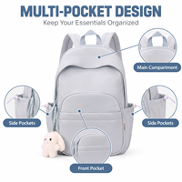 Tas Ransel Olahraga Kasual Anti Air Logo Kustom Pabrik JIANGLIDA Kapasitas Besar Multi Kantong Ergonomis untuk Pelajar Wanita