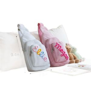Sac fourre-tout bandoulière en velours côtelé, mini sac à main personnalisé avec nom tricoté et motif floral, sangle amovible, idéal pour les voyages et les vacances, cadeau - Product Image 5