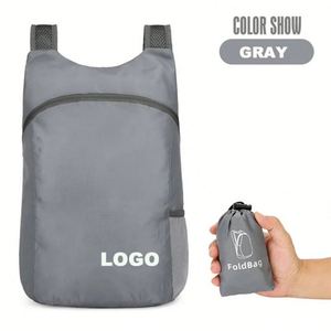 Sacs pliables légers en polyester et nylon avec logo personnalisé imprimé, imperméables, pour voyages, randonnées, sacs à dos pliables pour l'extérieur - Product Image 3