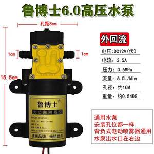 Pompe à eau à diaphragme triphasée haute puissance à double moteur 5A, pulvérisateur de pesticides électrique 12V, pompe de surpression motorisée pour l'agriculture - Product Image 2