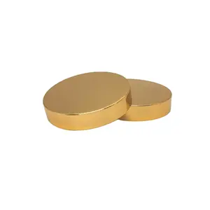 Tampas de plástico revestidas de metal, 70-400 70/400 brilhantes matte, ouro, revestimento de metal, com forro de espuma