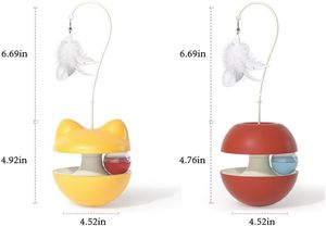 Hot Selling New Design Interactive Cat Toy 3-in-1 Wand Feather Plastic Wobbler with Treat Dispenser for Boredom Relief - Product Image 3