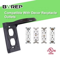 Cache-prise mural double étanche en plastique noir Barep BAO-001 pour interrupteur simple, NEMA 3S 15A 125V