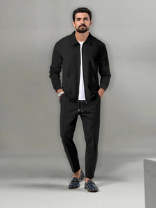 Tute da uomo 2025 da lavoro da donna Slim Fit lunghi con cerniera Waffle testurizzate con tasche cadenti transfrontaliere per giovani - Product Image 2