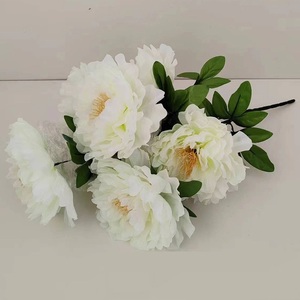 MSH Fleurs artificielles en soie de pivoine luxueuses à 7 têtes, fleurs de décoration de salle - Product Image 4