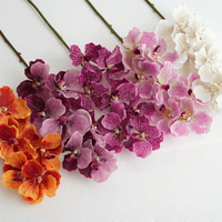 Orchidée blanche pour mariage et remise de diplôme - 7 têtes de fleurs artificielles Phalaenopsis au toucher réel pour la décoration de la maison