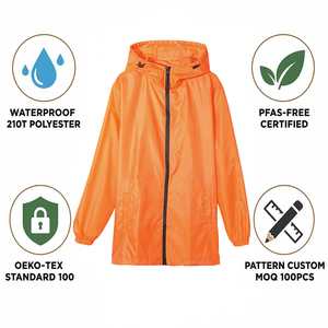 <span class=keywords><strong>Impermeable</strong></span> Ligero para Adultos, Hombres y Mujeres, <span class=keywords><strong>5000</strong></span> <span class=keywords><strong>mm</strong></span>, Reutilizable, de Poliéster 210T, con Capucha, para Viajes y Senderismo al Aire Libre - Product Image 1