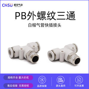 Raccord pneumatique en laiton nickelé blanc PB10-04, raccord en T positif fileté 8 mm pour compresseur d'air, raccord rapide, neuf - Product Image 4