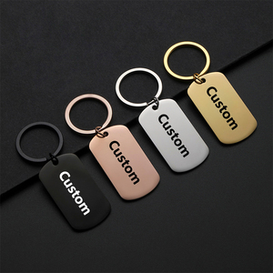 Gantungan kunci khusus tanda Laser kosong bentuk Tag anjing gaya baru untuk hadiah liburan - Product Image 1