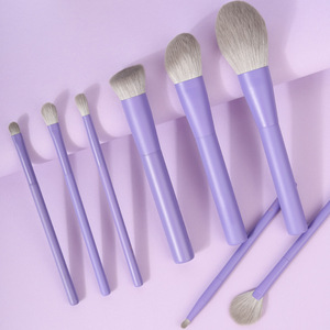 Nouvel ensemble de 8 pinceaux de maquillage élégants rose et violet, vente en gros, pinceaux de maquillage pour le visage, les yeux, le <span class=keywords><strong>blush</strong></span>, outils de maquillage - Product Image 1