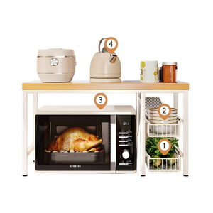 Étagère de rangement pour four à micro-ondes, comptoir multifonctionnel pour appareils de cuisine, support de rangement multi-niveaux pour la maison - Product Image 2