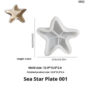 Schale für Seestern Aufbewahrung sbox Form Conch Candle Cup Gips Ornament Shell für Seestern geformte Schale Antihaft-Silikon form - Product Image 3