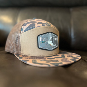 Gorras Snapback estructuradas de 7 paneles de alta calidad OEM ODM, gorra de camuflaje con logotipo bordado personalizado, gorras de camionero de malla de caza de camuflaje - Product Image 3