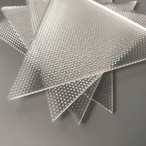 optimised light transmission and diffusion prism embossed solid polycarbonate sheet advertising LED