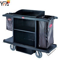 Chariot pliable multifonctionnel en plastique pour l'entretien ménager des hôpitaux, chariot de service d'entretien ménager pour hôtels