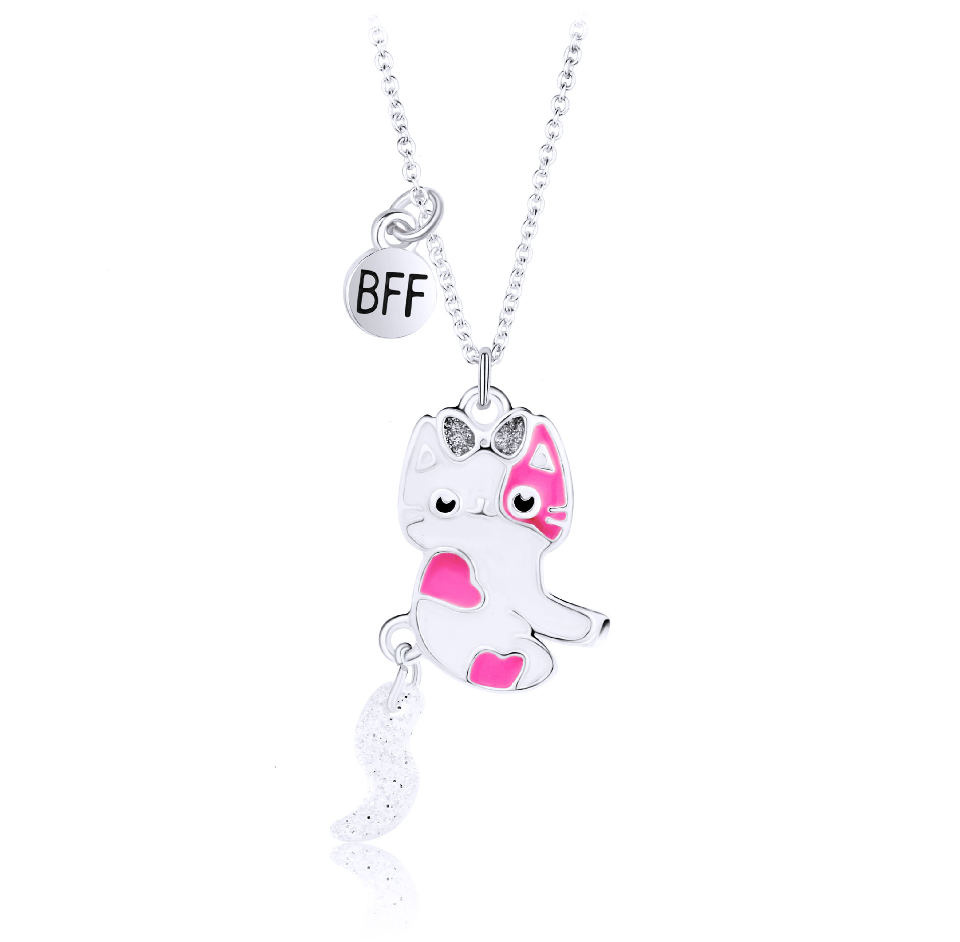 Set Di 2 Collane Per Coppie Con Ciondolo Gatto Puzzle – Acciaio Inossidabile Oro E Argento, Gioielli Dell'Amicizia, Regalo Per Fidanzati O Sorelle