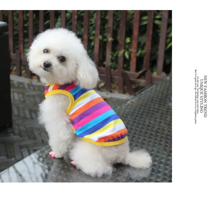 Bán Buôn Mùa Hè Dog Quần Áo Pet Sọc Áo Vest T-shirt Dog Quần Áo Nguồn Cung Cấp