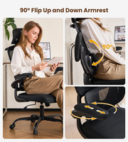 Chaises de bureau ergonomiques multifonctionnelles pivotantes de qualité supérieure certifiées CE avec dossier en maille et accoudoirs réglables