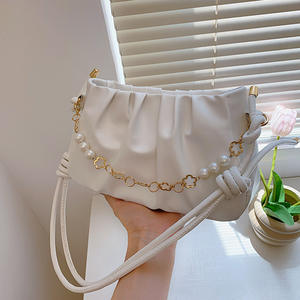 Wholesale Pearl <b>Accessories</b> PU Leather Women's <b>Handbag</b> 2024 Messenger Underarm Shoulder Bags - Product Image 5