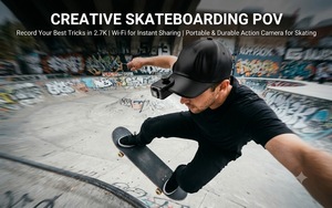 Telecamera POV 2.7K con Clip per Cappello, Videocamera Indossabile a Mani Libere con Wi-Fi per Ciclismo, Skateboard e Sport all'Aperto - Product Image 5
