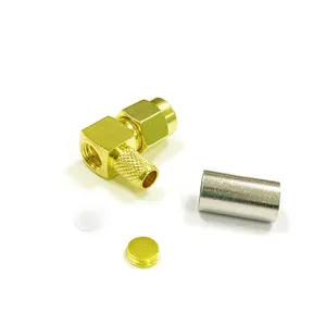 Hot Sell SMA Male Plug Crimp Type RF Coaxial Connector For RG58 Cable Right Angle SMA