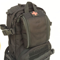 Pochette médicale tactique vintage détachable, trousse de premiers secours MOLLE, sac de survie d'urgence en nylon imperméable pour les voyages en plein air et la randonnée