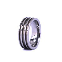 Maßgefertigte Wolfram-Eheringe oder -Ringe mit Kanal zum Einlegen Unisex Unbeschichteter Schmuck von THX Jewelry