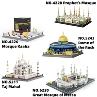 4226 Arabie Saoudite Mecque Grande Mosquée Kaaba Blocs de Construction Unisexe 446 pièces Jouets Éducatifs DIY Petites Particules Boîtes en Plastique