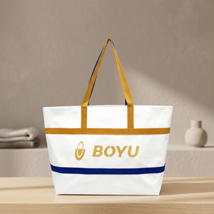 Sac fourre-tout ouvert en RPET tissé, couleur unie, durable et écologique, style toile, pour la plage et les courses - Product Image 2