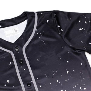 优质定制徽标设计男士棒球垒球球衣线织羽毛 V 领定制球队名称 100% 聚酯纤维速干 - Product Image 2