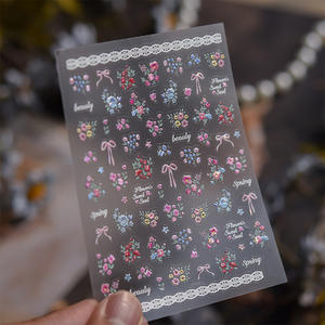 Pegatinas <span class=keywords><strong>de</strong></span> <span class=keywords><strong>Uñas</strong></span> con Tema <span class=keywords><strong>de</strong></span> Flores <span class=keywords><strong>de</strong></span> Encaje para Primavera y Verano, Hojas <span class=keywords><strong>de</strong></span> <span class=keywords><strong>Loto</strong></span> Huecas, Flores Florecientes, Adhesivos Autoadhesivos para <span class=keywords><strong>Uñas</strong></span>, Decoraciones 5D - Product Image 2