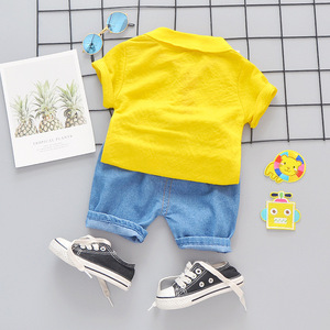 Conjuntos de Ropa de Dibujos Animados Japoneses para Bebés, Camisetas y Pantalones de Mezclilla Unisex, Venta al Por Mayor - Product Image 2