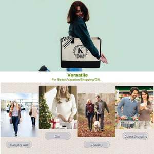 Sacs fourre-tout en toile de haute qualité, écologiques, personnalisables avec logo, lettres, réutilisables, souvenirs, cadeaux de mariage - Product Image 6