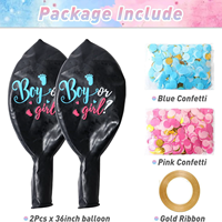 Ballon géant noir de 36 pouces pour révélation du sexe (garçon ou fille), grands ballons en latex pour garçons et filles, fournitures de décoration pour fête de révélation du sexe
