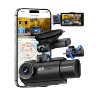 Novatek NT96560 3 pouces Dash Cam 3 canaux Dashcam WIFI GPS 4k + 1080P + 1080P Caméra de voiture avec vision nocturne