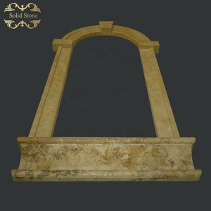 Fabbrica all'ingrosso di fascia alta facciata di casa decorativa intagliata a mano naturale travertino <span class=keywords><strong>in</strong></span> <span class=keywords><strong>pietra</strong></span> <span class=keywords><strong>archi</strong></span> finestra - Product Image 3