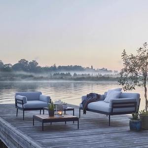 Canapé d'extérieur en alliage d'aluminium en forme de L avec housse en tissu durable pour hôtel - Product Image 2