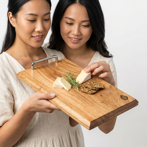 <b>Wooden</b> Rectangle Chopping Board With Stainless Steel Handle Kitchen Cutting Block Anti Slip Single <b>Piece</b> - Product Image 1