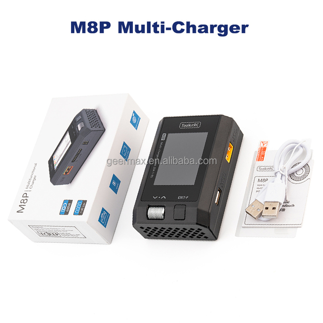 for ToolkitRC M8P 1-8S Balanced Charger 600W 20A 8S LiPo LiHV LiFe Lilon LTO Battery DC 7-35V/MAX 25A 2.4" 320x240px IPS LCD