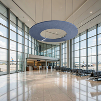 Panneau acoustique en feutre PET rond, absorbant le son, pour plafond, directement de l'usine, pour aéroport, salle